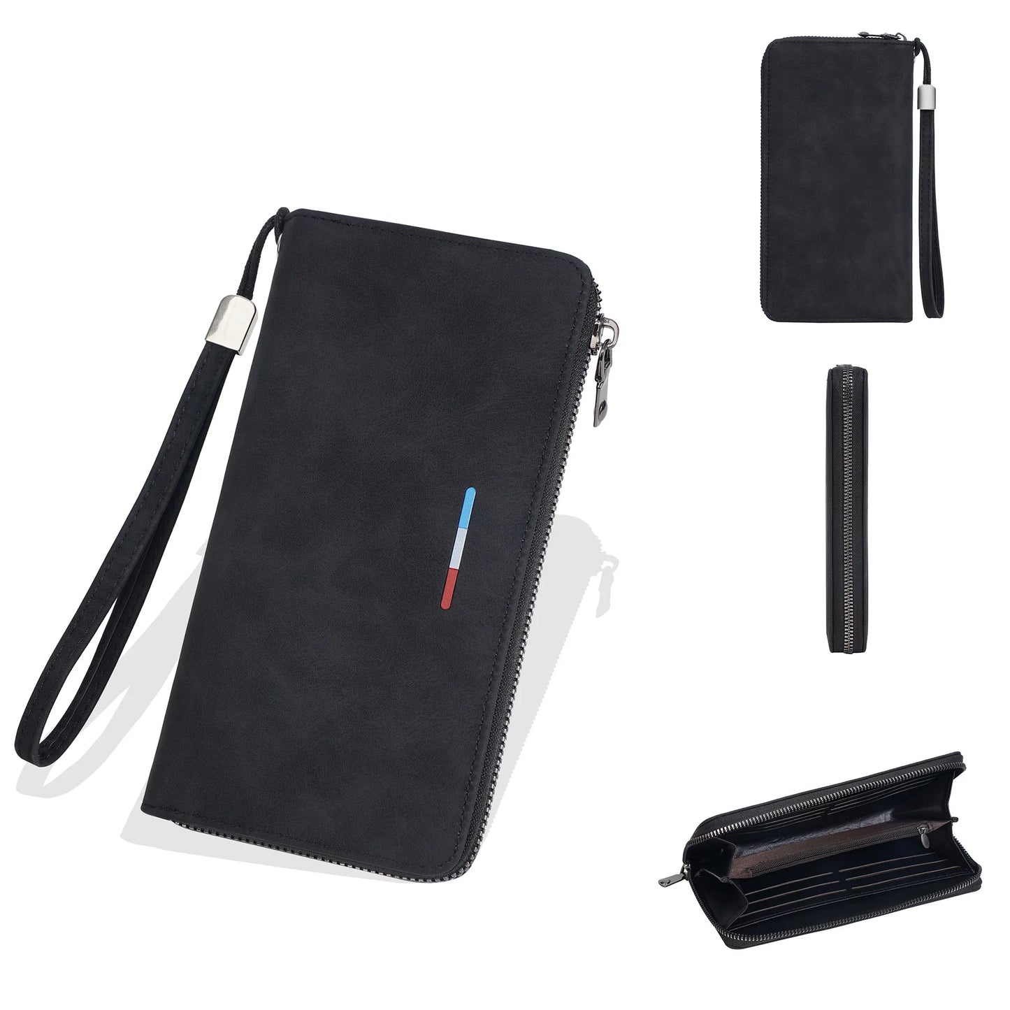 Men's Long Wallet Zipper Multi-Card Slots Large Capacity Phone Coins Case Holder Clutch Style Male Wallet