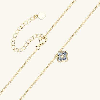 3mm Certified Moissanite Pendant Necklace for Women Classic Clover Flower Neck Chain 100% Pure 925 Silver Chain Charm