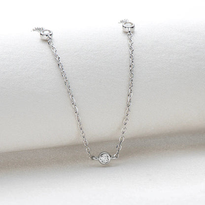 925 Sterling Silver Necklaces Round Cut 2.5mm/4mm Bezel Moissanite Choker Necklace for Women Multilayer Neck Jewelry