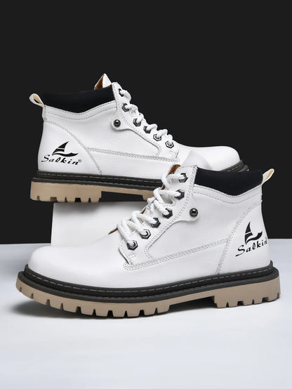 Handmade Men Boots Autumn Outdoor Hiking Boots Ankle Winter Leather Shoes Sneakers Hombres Botas High Top Footwear Anti Slip