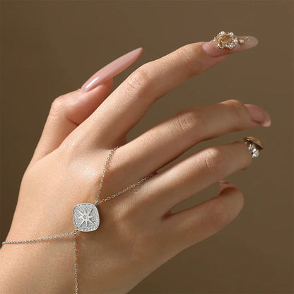 Vintage Hand Chain Bracelet Ring for Women s925 Silver 18k Gold Plated Moissanite Charm Bracelets Party Christmas Gifts