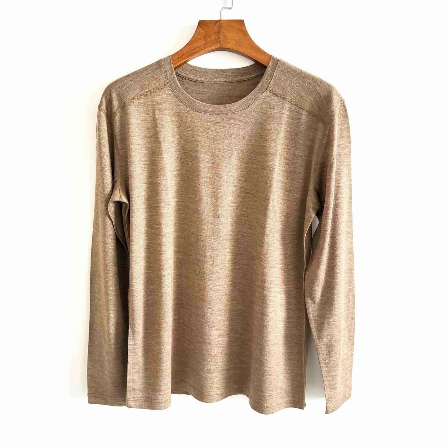 Men's 100% Merino Wool Thermal Long Sleeve T-Shirt Base Layer Breathable Wicking Anti-Odor Underwear for Outdoor Activities
