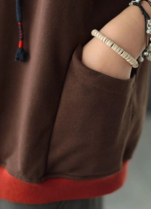 Brown Hoodies Embroidered Female Clothes Hooded Red Sweatshirts for Women Loose Green Baggy Tops Aesthetic Thick Goth Trend Emo