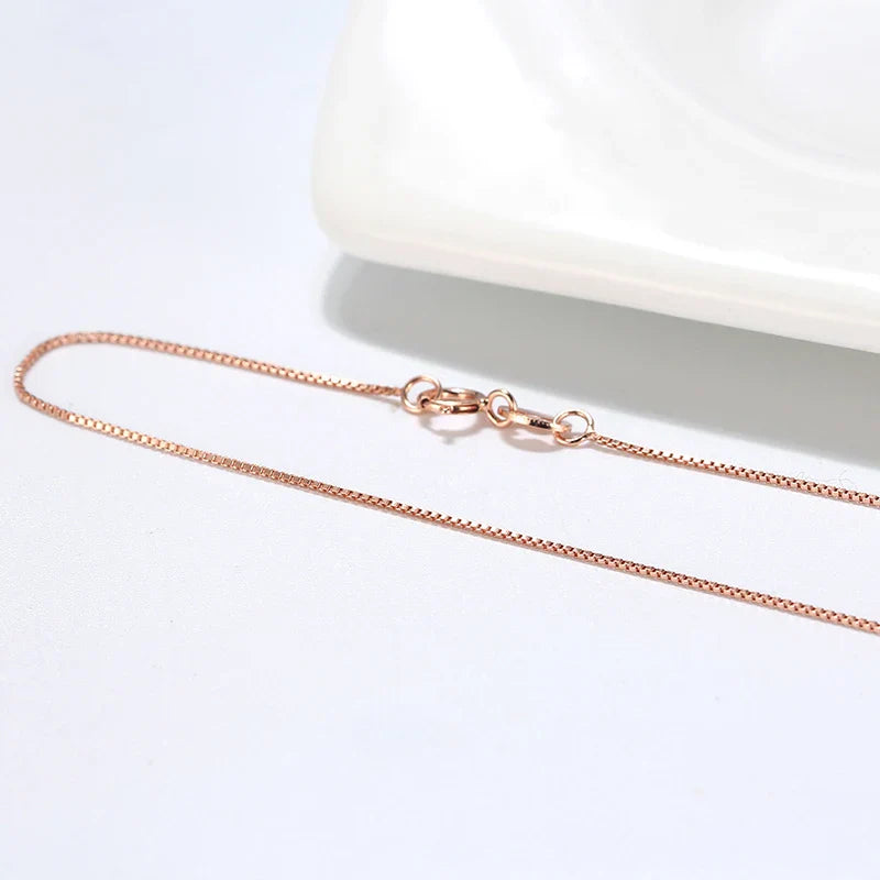 100% Genuine 925 Sterling Silver 0.6mm Box Chain Necklace Thin Chain Basic Punk 40-60cm Minimalist Jewelry SC07