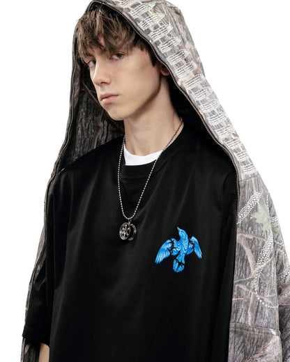 Harajuku Oversized Streetwear Men's Clothing The Bright Side Graphic Print Tshirt Cotton Hip Hop Punk Short Sleeve Tops Goth Y2k