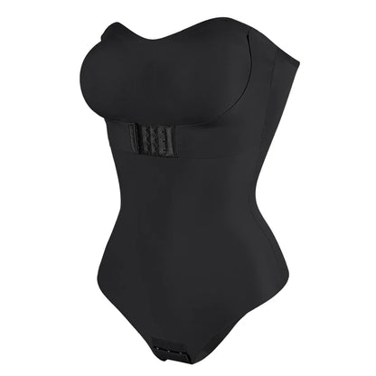 Women Sexy Shapers Bra Lifter Thong S-4XL Bodysuits Slimming Waist Invisible Front Closure Underwear Removable Strap Lingeries