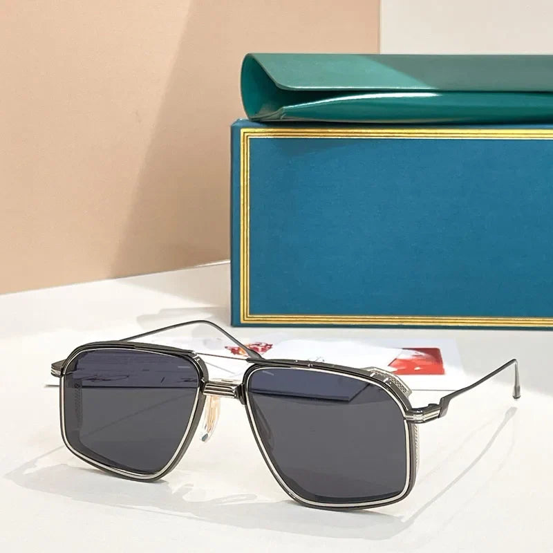 Jagger Limited Edition Sunglasses Square Metal 10th Anniversary Handmade Double Bridge Alloy Gradient UV400 High Quality Glasses