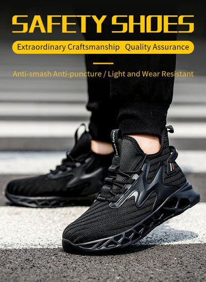 Lightweight Breathable Sneakers Work Hiker Boots Puncture-proof Outsole Construction Work Shoes Men Protection Safety Shoes