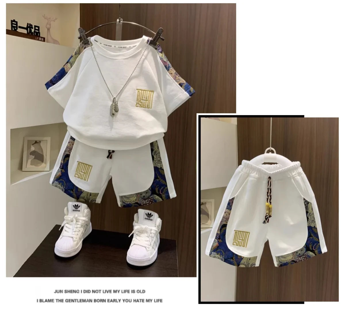 Korean Clothes for Children Boys T-shirt Shorts 2-piece Set Summer Cotton Short Sleeve Kids Clothes Sets Baby Tracksuit 2-11Y