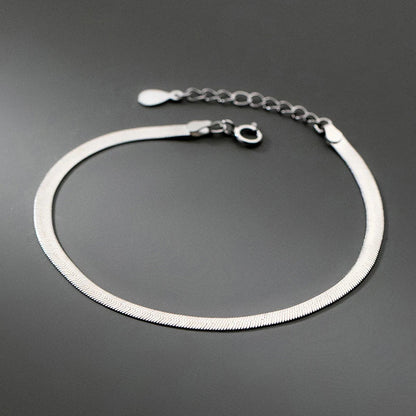 925 Sterling Silver Sparkling Snake Chain Bracelet Classic Simple Adjustable Bracelets For Women Party Fine Jewelry Gift