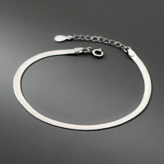 Bracelet Serpent Scintillant en Argent Sterling 925, Classique, Simple, Ajustable pour Femmes, Idéal pour Fêtes, Bijou Fin, Cadeau
