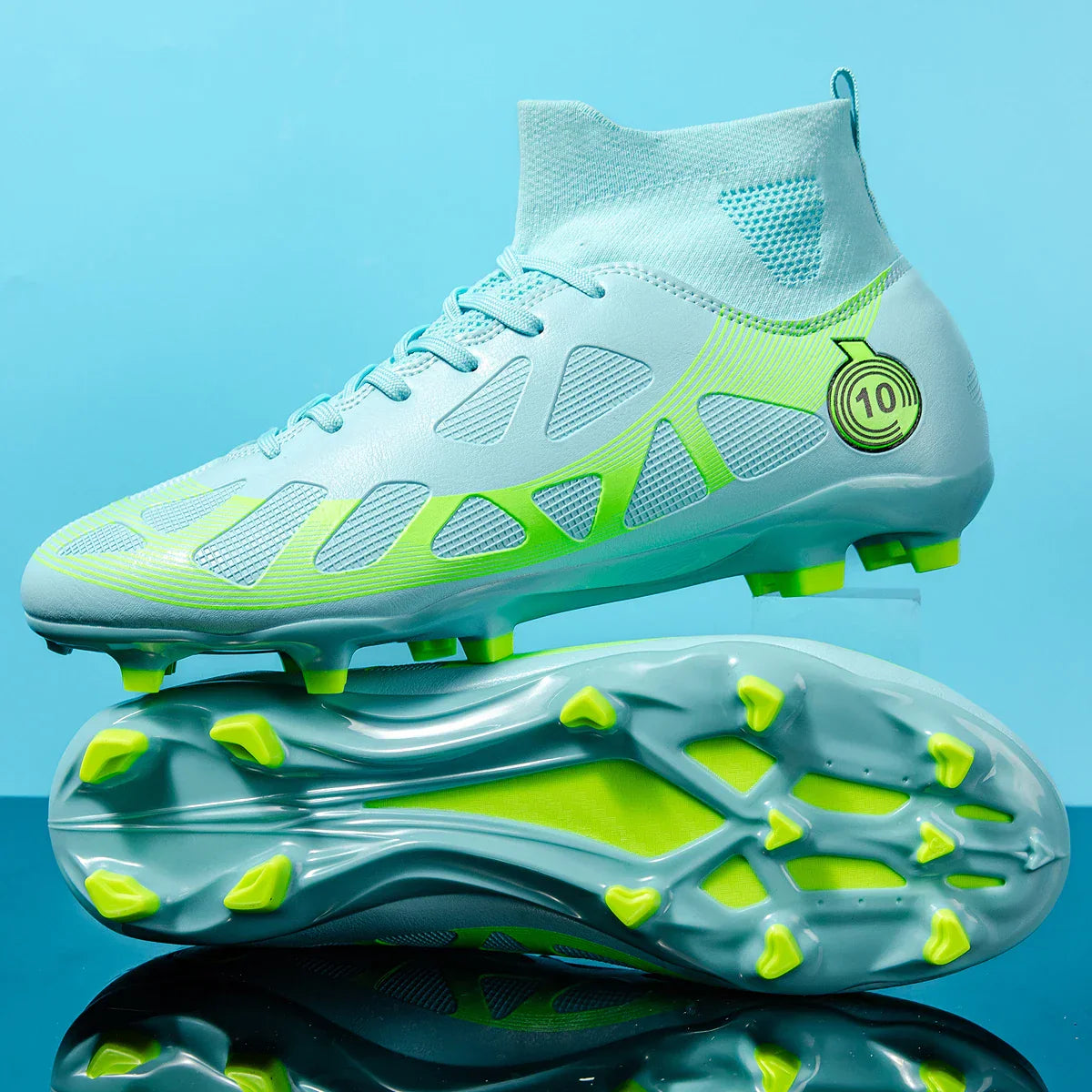 Professional Soccer Shoes Men Outdoor High-Top Sports Football Boots Boots Ag/Fg Long Spikes Artificial Grass Training Match Spi