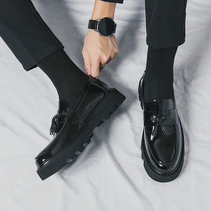 Genuine Leather Men Shoes Fashion Men Work Shoe Luxury Design Thick Bottom  Elegant Formal Loafers Outdoor Comfort Business Shoe