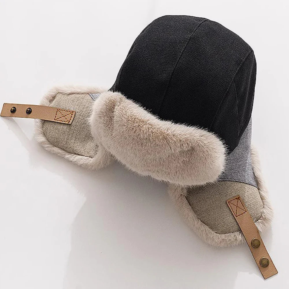 Russian Hat Men Women Winter Fur Hats Male Female Patchwork Russian Hat Thick Warm Ski Earflap Cap Windproof Bomber Hats