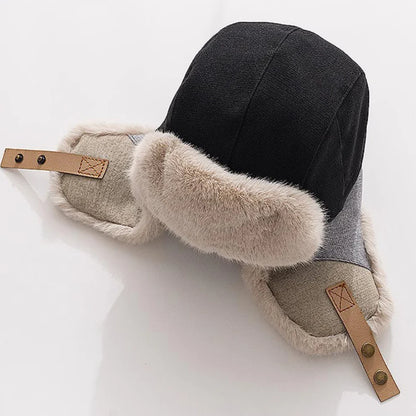 Russian Hat Men Women Winter Fur Hats Male Female Patchwork Russian Hat Thick Warm Ski Earflap Cap Windproof Bomber Hats