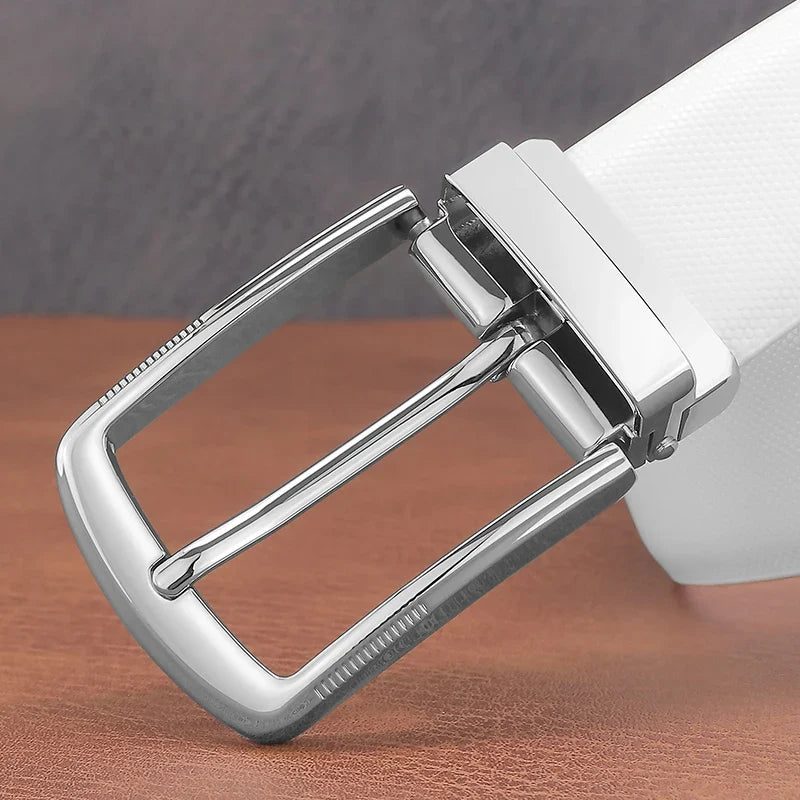 Fashion belts young men pin buckle genuine leather cowhide Waistband high quality white casual jeans ceinture homme B650