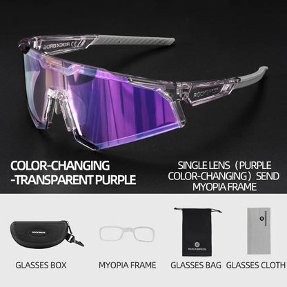 Photochromic Cycling Glasses Polarized Adjustable Nose Support Myopia Frame Sports Sunglasses Men Women Eyewear Goggle