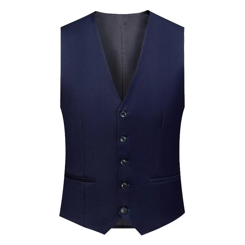Man Waistcoat Single-breasted V-neck Male Suit Vest Simple Solid Color Comfortable Business Casual Versatile Men Vest