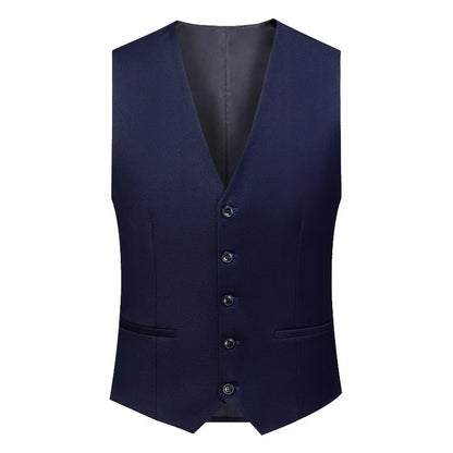 Man Waistcoat Single-breasted V-neck Male Suit Vest Simple Solid Color Comfortable Business Casual Versatile Men Vest