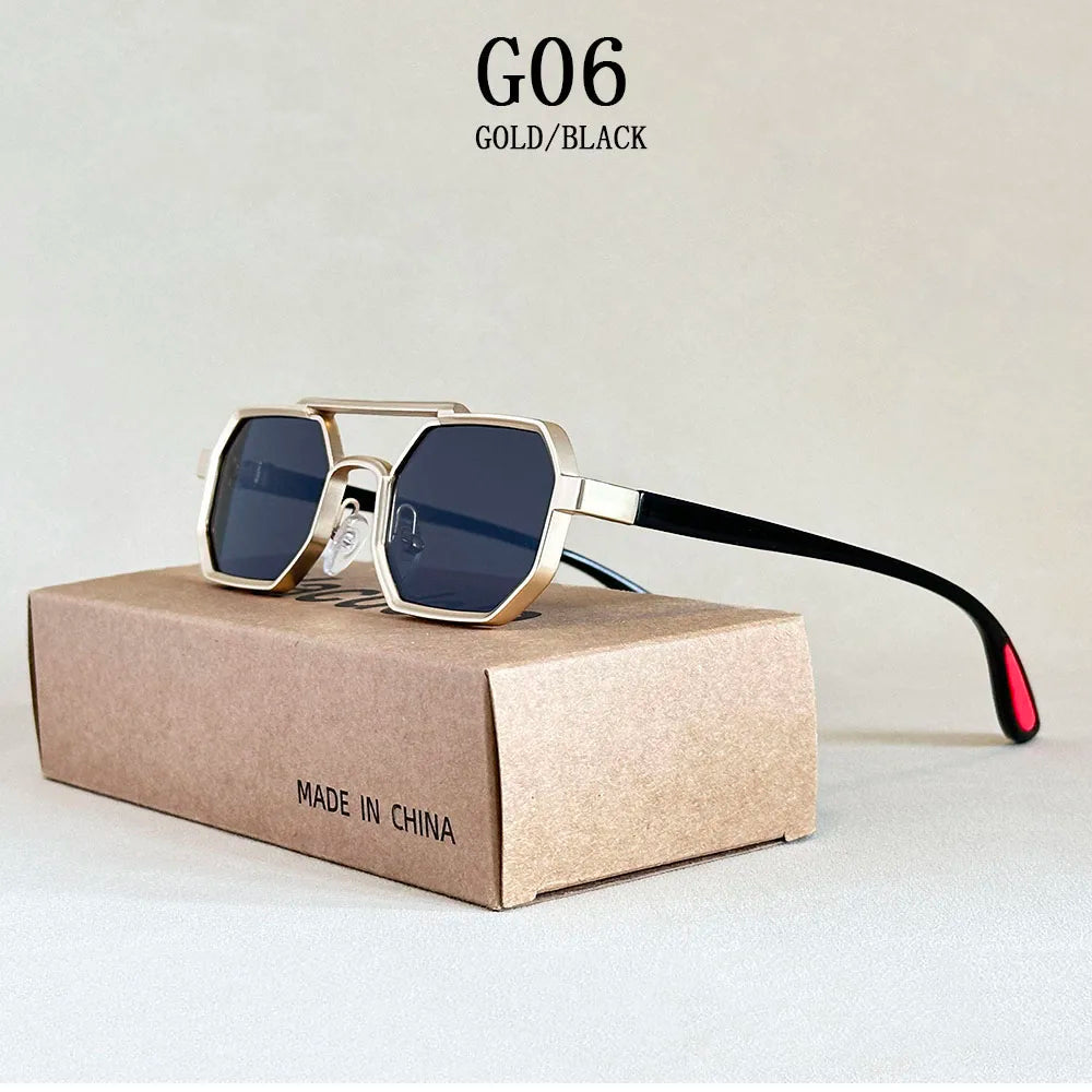 2025 Luxury Sunglass Men Vintage Steampunk Square Sunglasses Women Retro Fashion Glasses Sunglasses For Men Lunette Soleil Femme