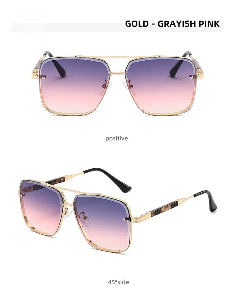 Square Sunglasses For Men 2024 Vintage Fashion Glasses Luxury Retro Sunglasses Women Trendy Vacation Shades Gafas De Sol Hombre