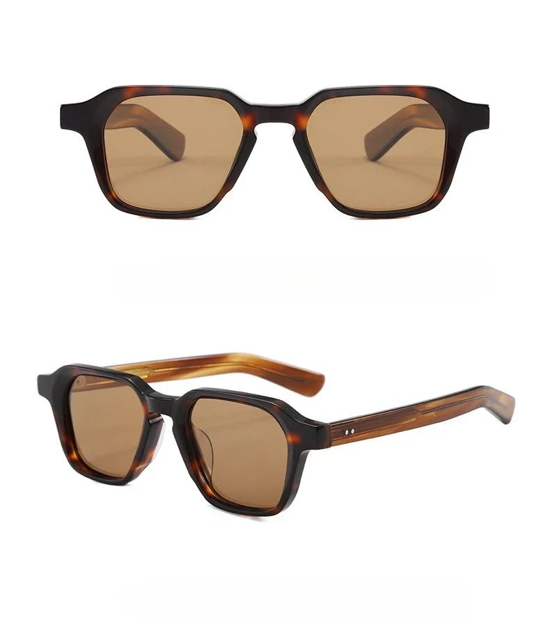 Fashion New Square Polarized Men Sunglasses High-end Acetate Women Outdoor Driving UV400 Sun Glasses Support Prescription Lenses