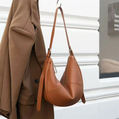 Slouchy Genuine Leather Hobo Bags For Women Luxury Cowhide Soft Crescent Shoulder Bag Crossbody Work Purses Handbags