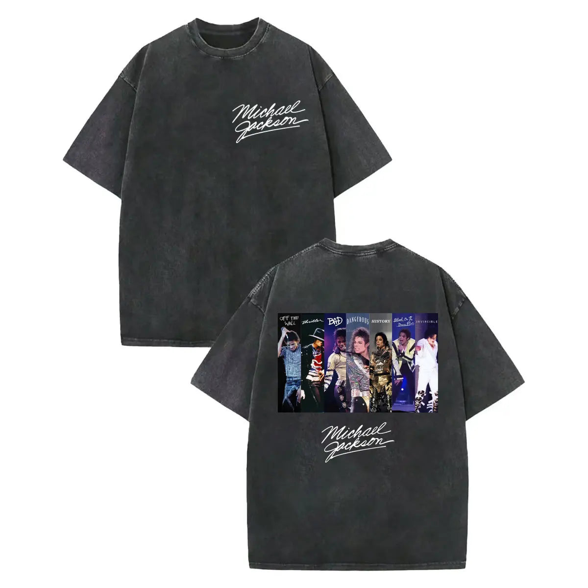 Vintage Washed Michael Jackson Graphic T Shirts Men Women Harajuku Rock Clothing T-shirts Fashion Casual Short Sleeve T-shirt