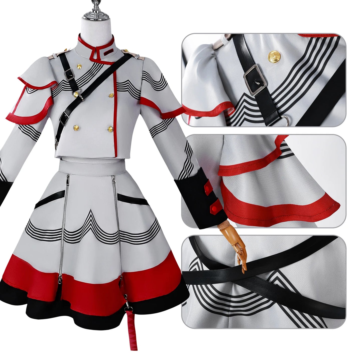 Wholesale Kasane Teto Cosplay Costume Anime Vtuber Cosplay Dress Halloween Party Women Performance Suit for  Kasane Teto Wig