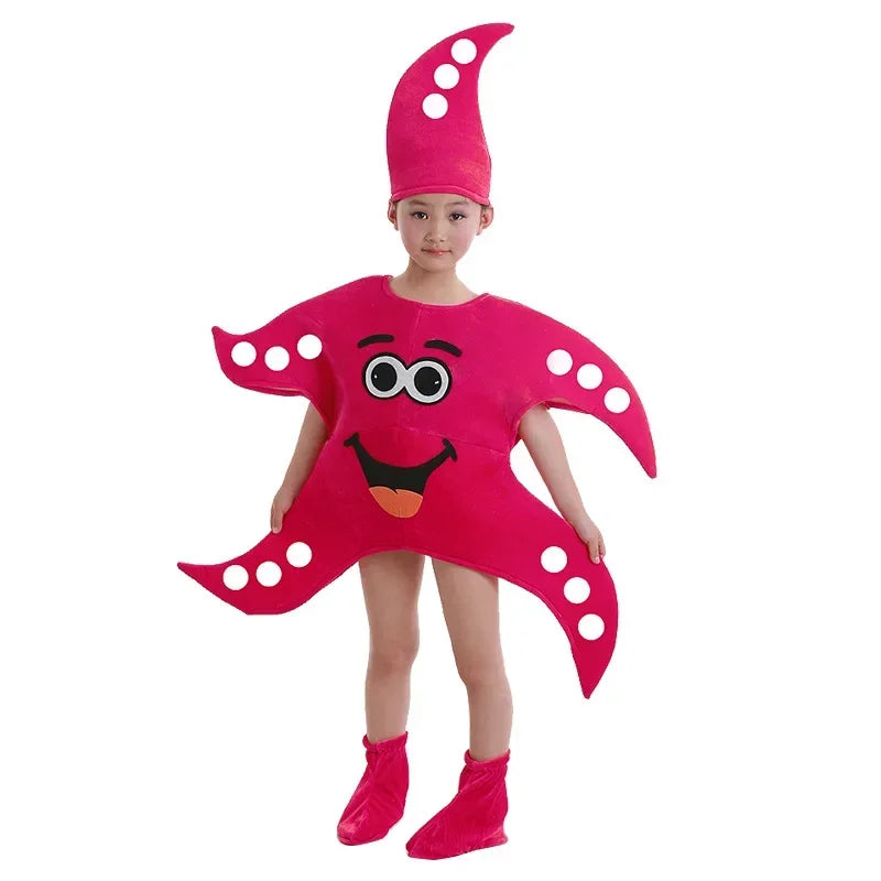 Children's Adorable Marine Animal Costumes Ocean-themed Party Outfits Starfish And Lobster Costumes Stage Performance Attire