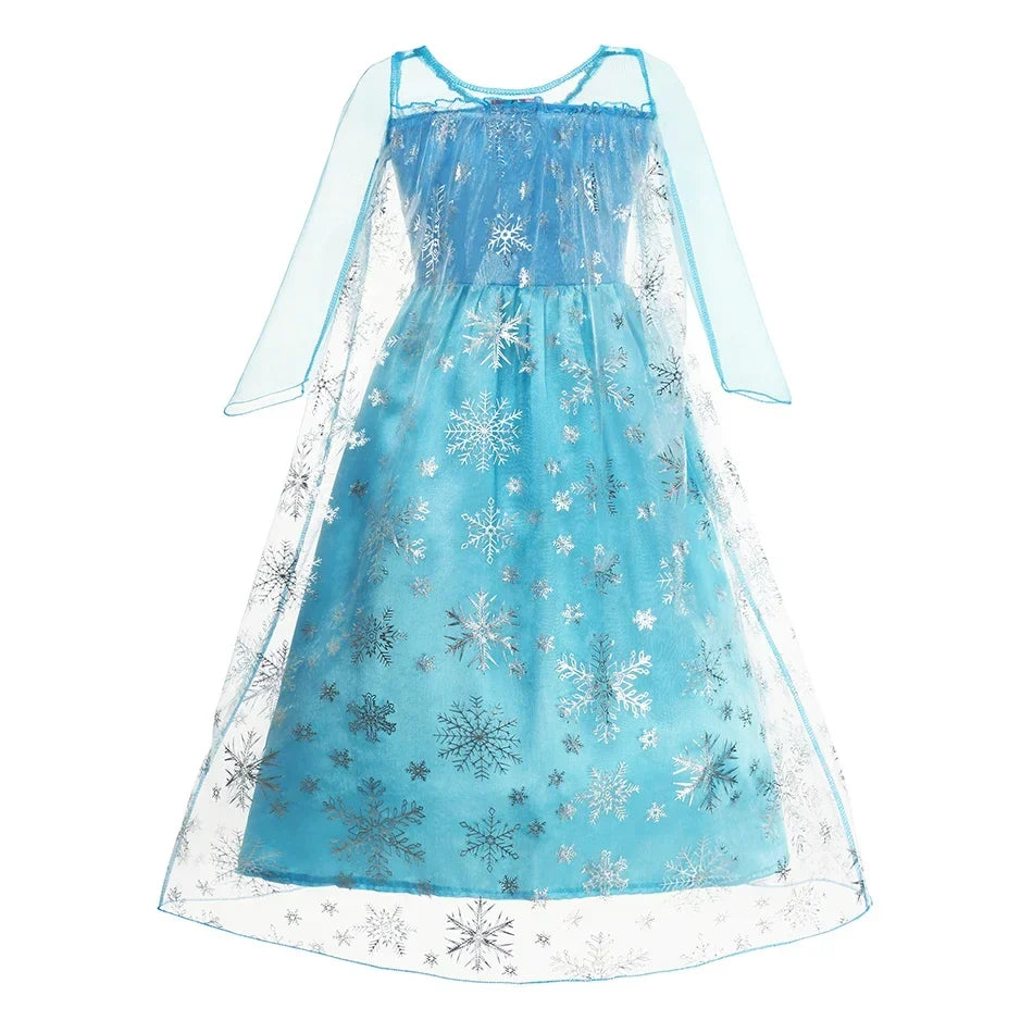 Children Costume Girl Dress Halloween Princess Cosplay Party Rapunzal Anna Elsa Birthday Clothes