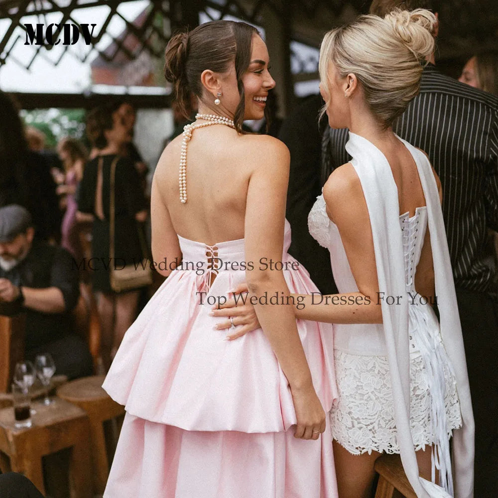 Satin Short Wedding Dresses Sleeveless Straight Applique Spaghetti Strap Bridal Shower Dress Customizedсвадебное платье короткое