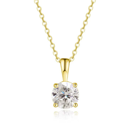 1ct Moissanite Pandent Necklace s925 Sterling Silver Plated 18k Box Chain Dainty Necklaces for Women Fine Jewelry Gift