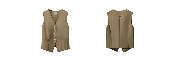 Women's Jackets 2026 Autumn New V-neck Vest Bud Shorts Separate Blazer Women's Fashionable Versatile Top Female 12641056