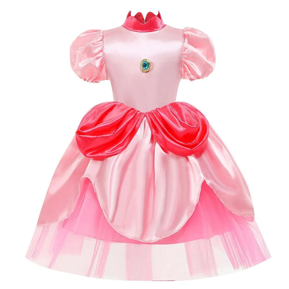Girls Little Mermaid Aurora Costume Children Ariel Sleeping Beauty Dress Kids Peach Wedding Pink Fantasy Princess Disguise