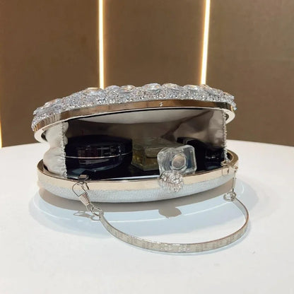 Golden Birthday Party Luxury Crystal Silver Diamond Evening Bags Women Party Purse Wedding Pink Bridal Boutique Clutch Bags