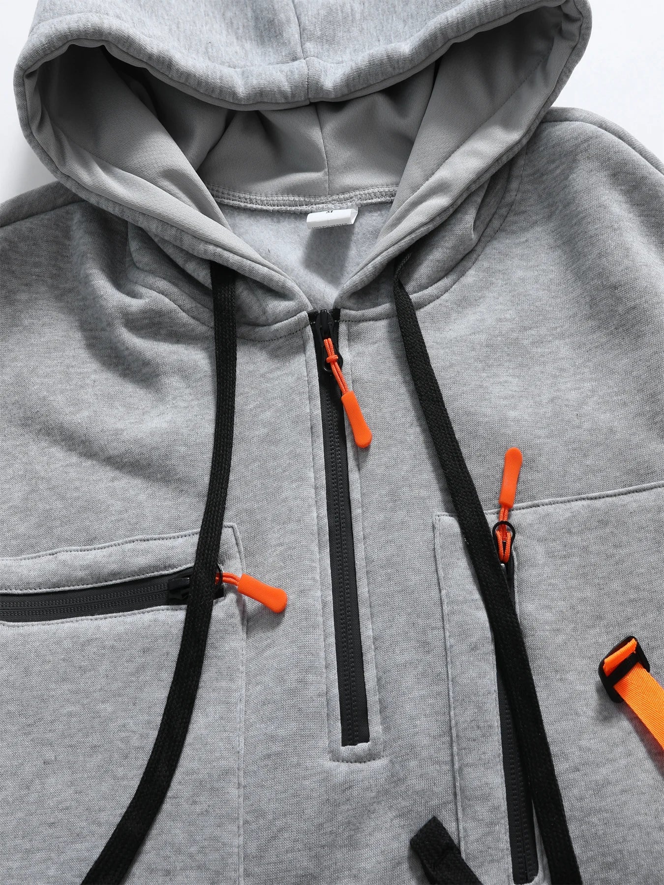 Men's Casual Sports Hoodie 2025 New Fashion Pocket Zipper Hooded Sweatshirt Solid Color Loose Coat Outdoor Running Streetwear