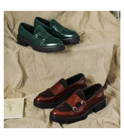 New Buckle Designer Big Size Loafers For Man Spring Autumn Business Leather Platform Shoes Male Fashion Casual Elegant Shoes Man