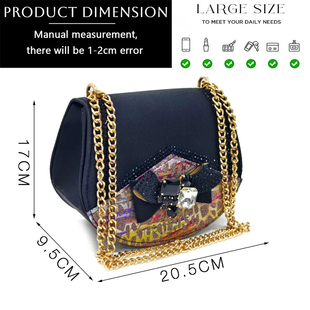 Shoes for Women High Heels INS Style Rhinestone Peep Toe Bow Gold Color New Italian Shoes and Bag for Party 2024