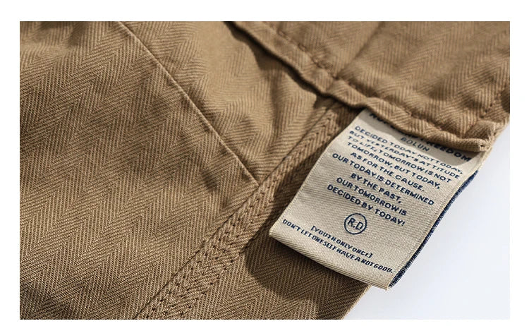 Japanese Vintage Cargo Pants Men Premium Cotton Loose Fit Straight Leg American Fashion Casual Trendy Streetwear Long Workwear