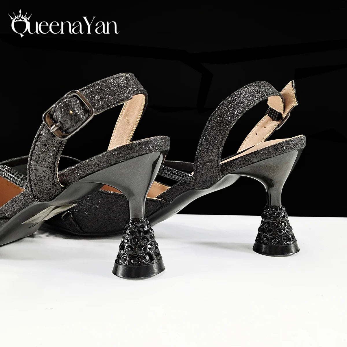 Festive Elegance: High Quality Pointed Toe Women's Sandals Fashion Design Sling Backs Shoes For Wedding Party