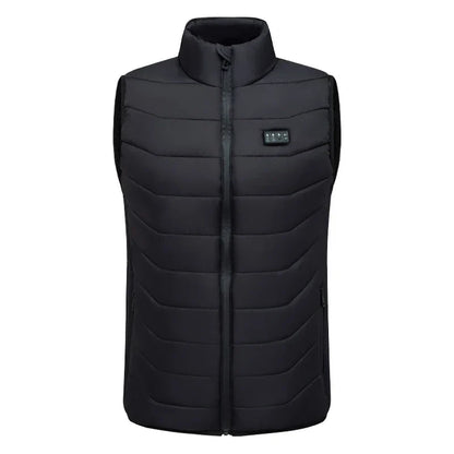 New Loose Casual Stand Up Collar Winter 28 Zone Intelligent Heating Vest Men'S Women'S Warm Electric Clip Coat (No Power Bank)