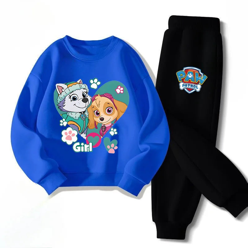 Boys and Girls Casual Hoodies Sets Cartoon Printed Children's Pullover Long Pant Two Piece Suit Kids Sweatsuit