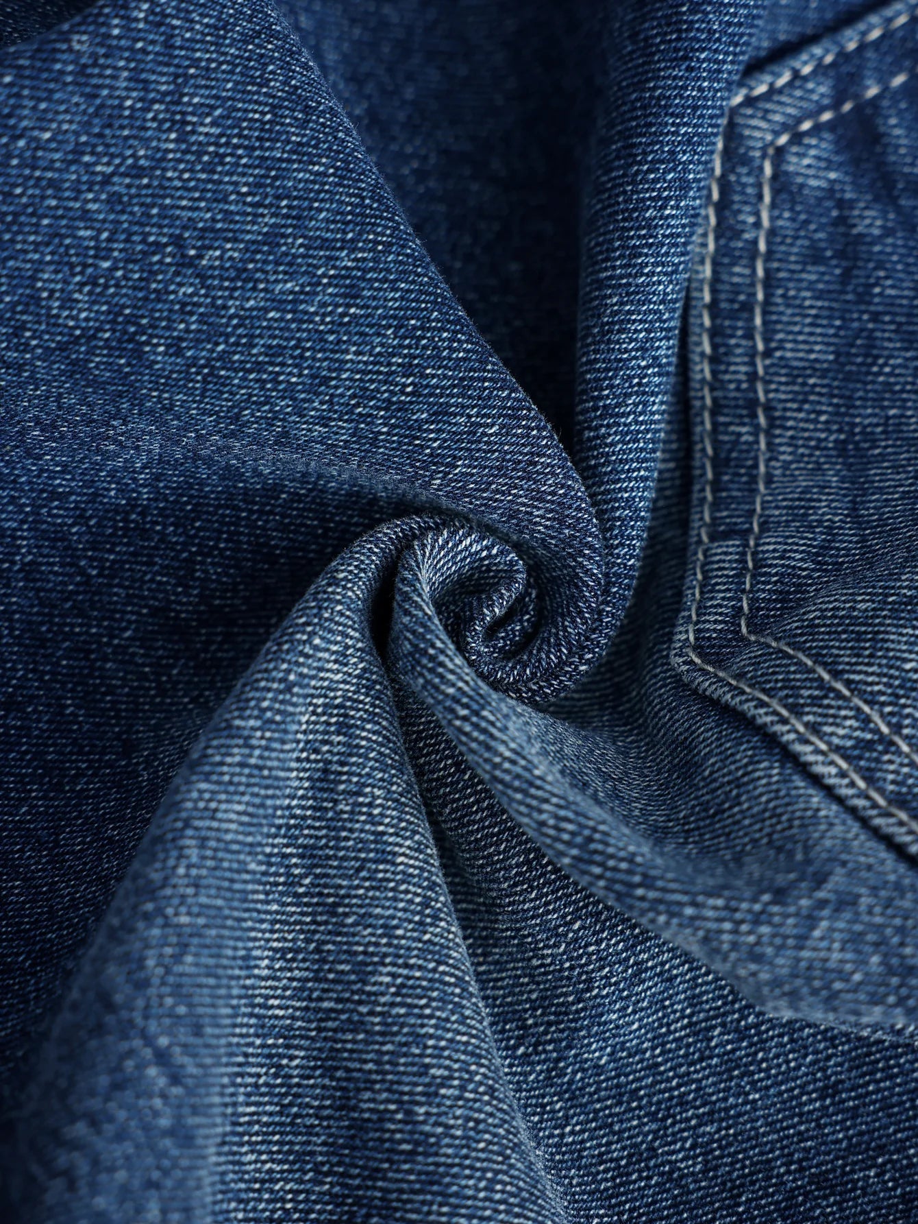 Men's Summer Denim Shorts, with a Blue Retro Texture. The Style Is Simple, Casual, and Street-Style.