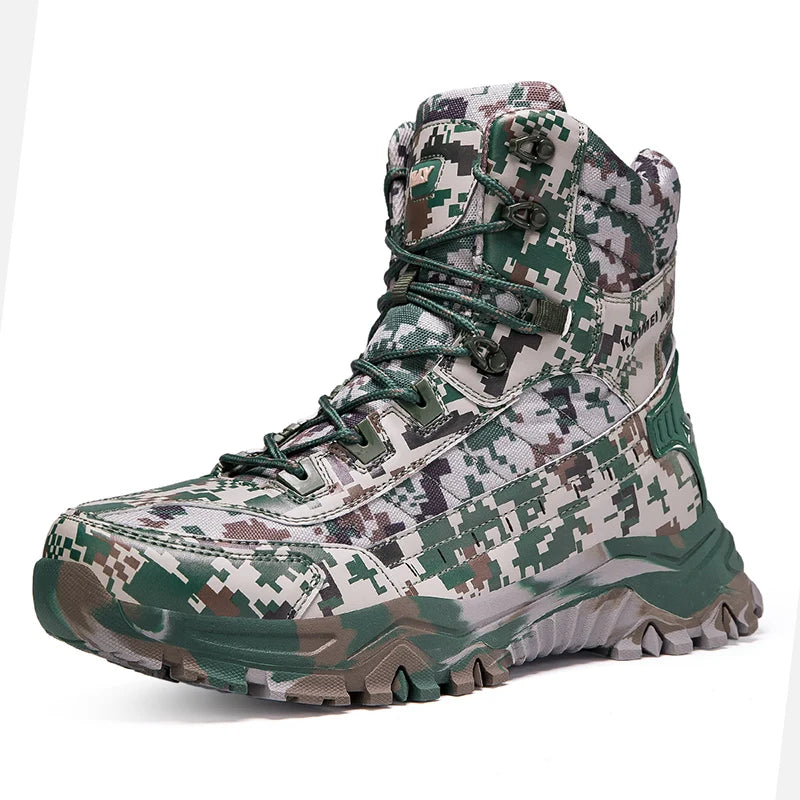 2025 Fashion Men's Desert Combat Boots Outdoor Non-slip Hiking Shoes Waterproof Men's Work Boots Men Tactical Boots Ankle Boots