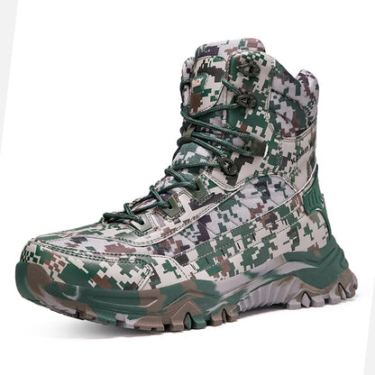 2025 Fashion Men's Desert Combat Boots Outdoor Non-slip Hiking Shoes Waterproof Men's Work Boots Men Tactical Boots Ankle Boots