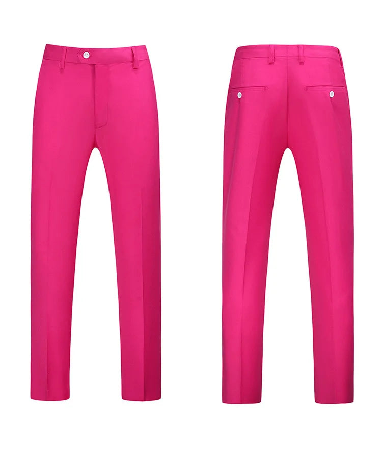 19 Color High Quality Men's Solid Color Slim Fit Suit Pants 2025 Fashion Formal Business Social Groom Wedding High End Trousers