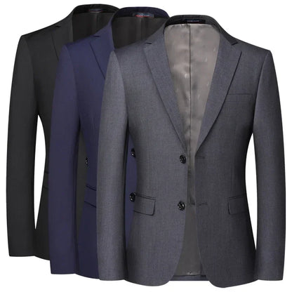 Solid Color Blazer New Men's Fashion Business Solid Color British Style Professional Work Groom Wedding Dress Best Man Blazer