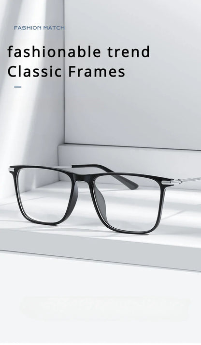Titanium Classic Men's Square Frames Anti-blue Light Reading Glasses Myopia Can Be Customized Prescription Glasses 007