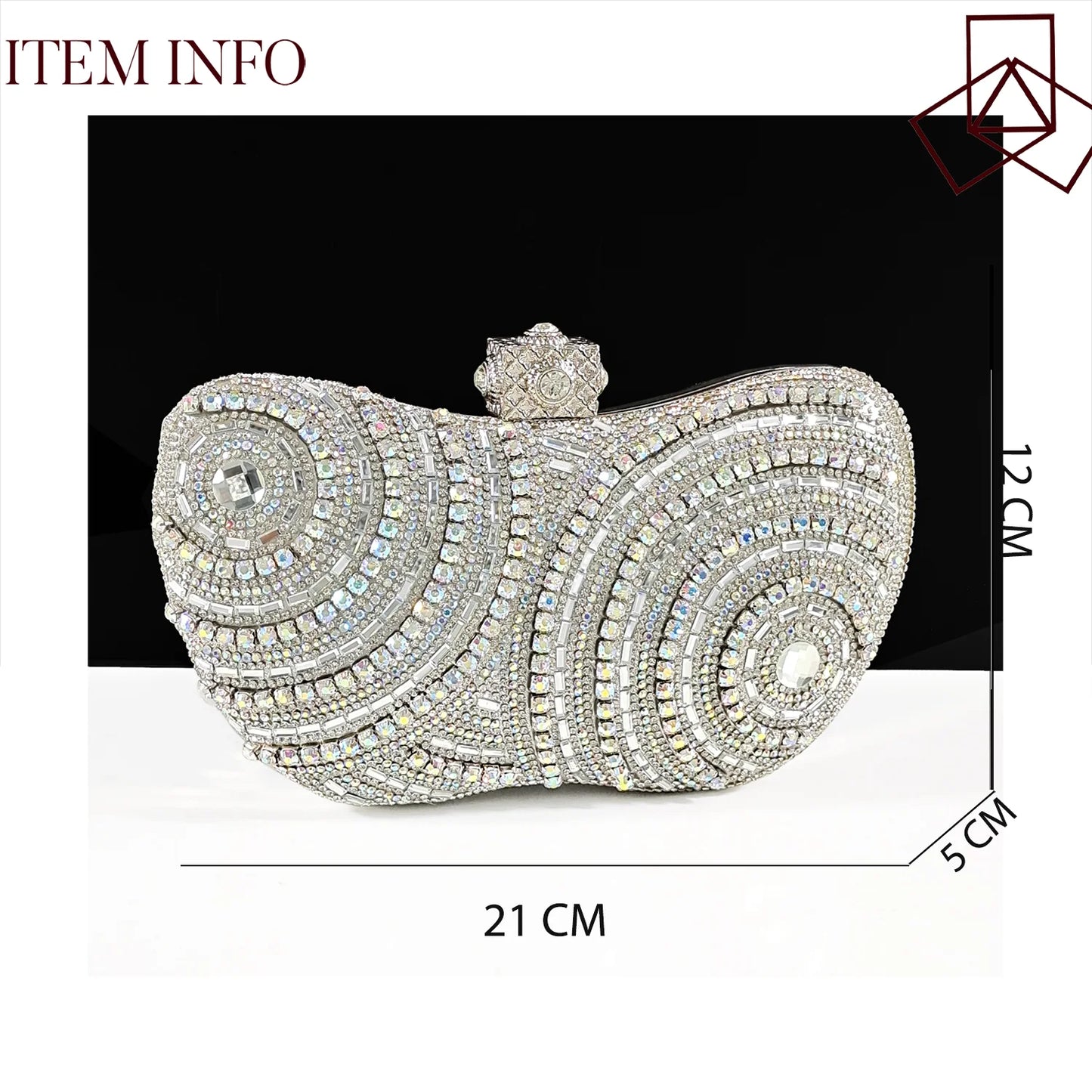 Nigerian Heel Party for Women Silver Color Shoes and Bag Set Rhinestone Handbag Italian Design Wedding INS 2025